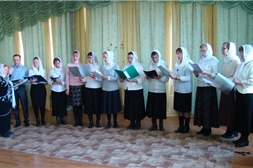 Выступление хорового коллектива при храме Новомучеников в cпецбиблиотеке имени Льва Толстого